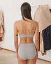 BASERANGE Bamboo fiber and cotton without steel ring wide brim bra series collection soft underwear France BAS-BRTR-BA-SU25-GREY MELANGE